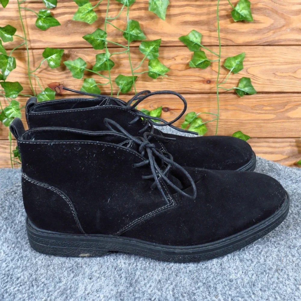 Alfani Tripp Mens Chukka Boots Size 7.5M Dress Office Black Faux Suede